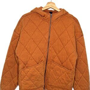 Wild Fable Orange Quilted Jacket Hooded Size XS